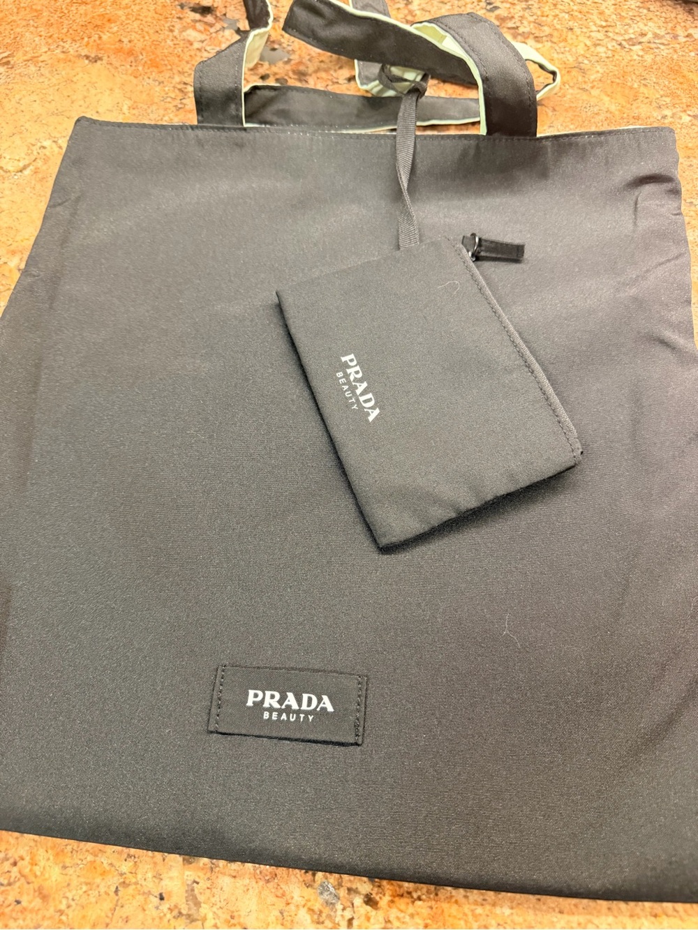 Prada Black Tote with Matching Zip Pouch